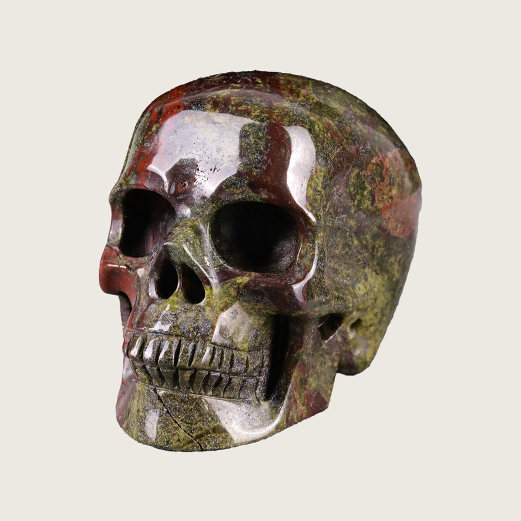 2.2" Dragon Blood Jasper Crystal Skull Carving  #SKH22050