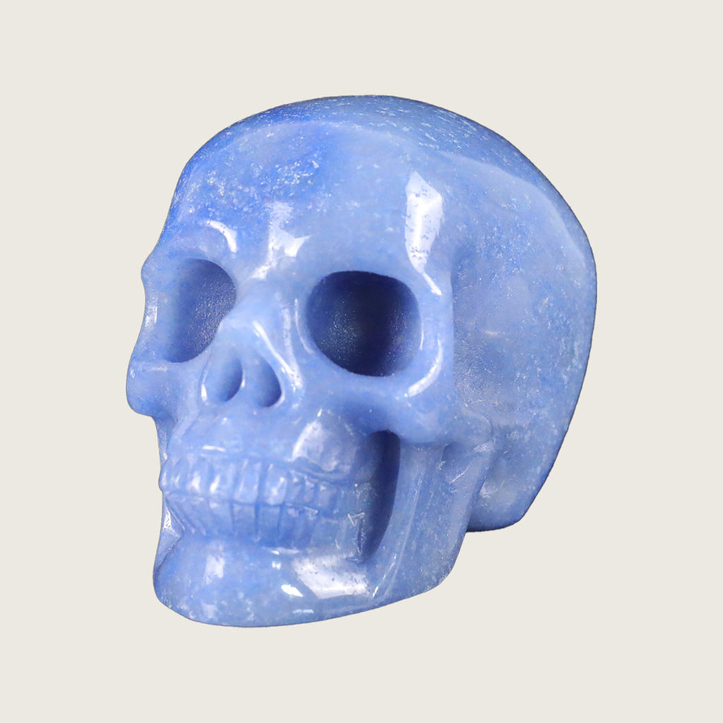 2.2" Blue Aventurine Crystal Skull Carving  #SKH22060