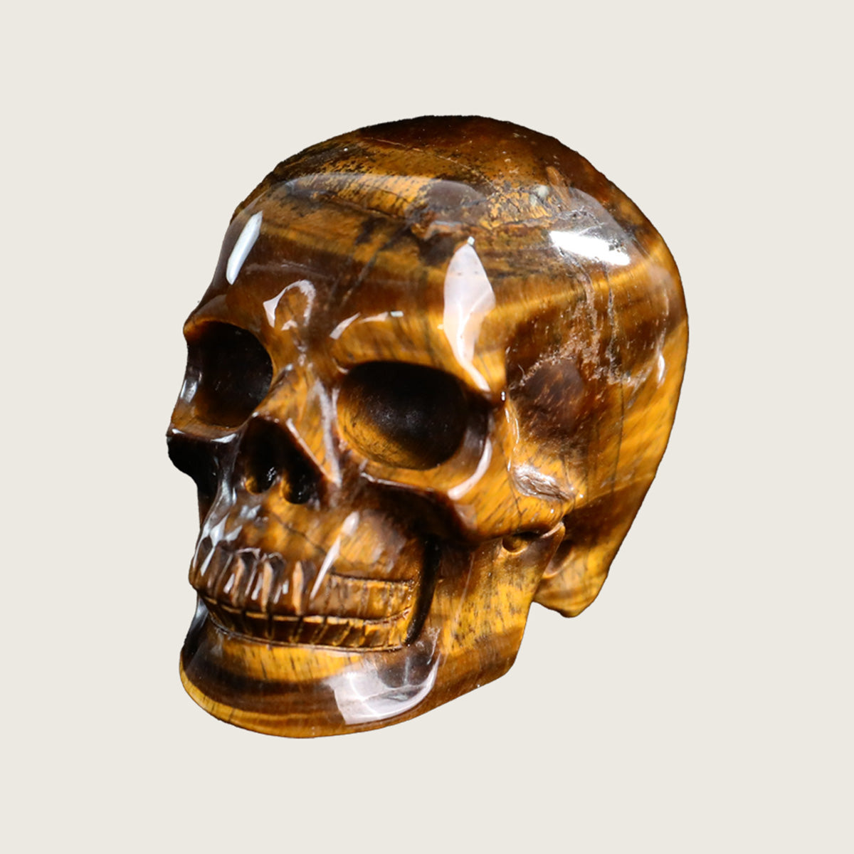 2.2" Tiger Eye Crystal Skull Carving  #SKH22040