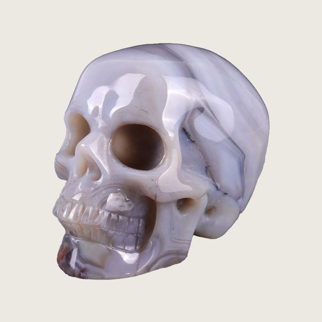 2.2" Solid Volcanic Agate Crystal Skull Carving  #SKH22049