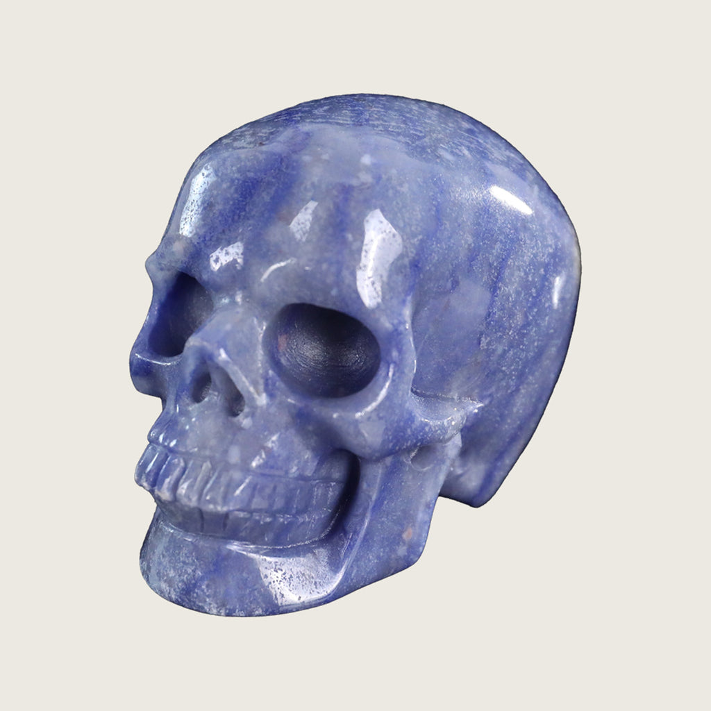 3.0" Blue Aventurine Crystal Skull Carving  #SKH30065