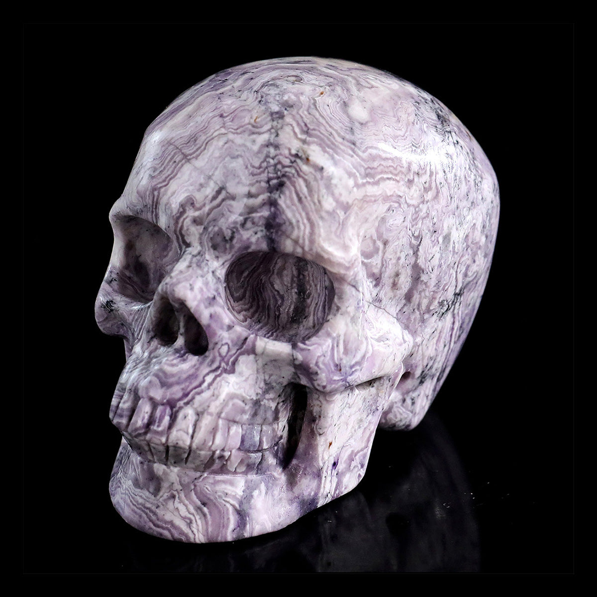 3.0" Purple Malachite Crystal Skull Carving  #SKH30114