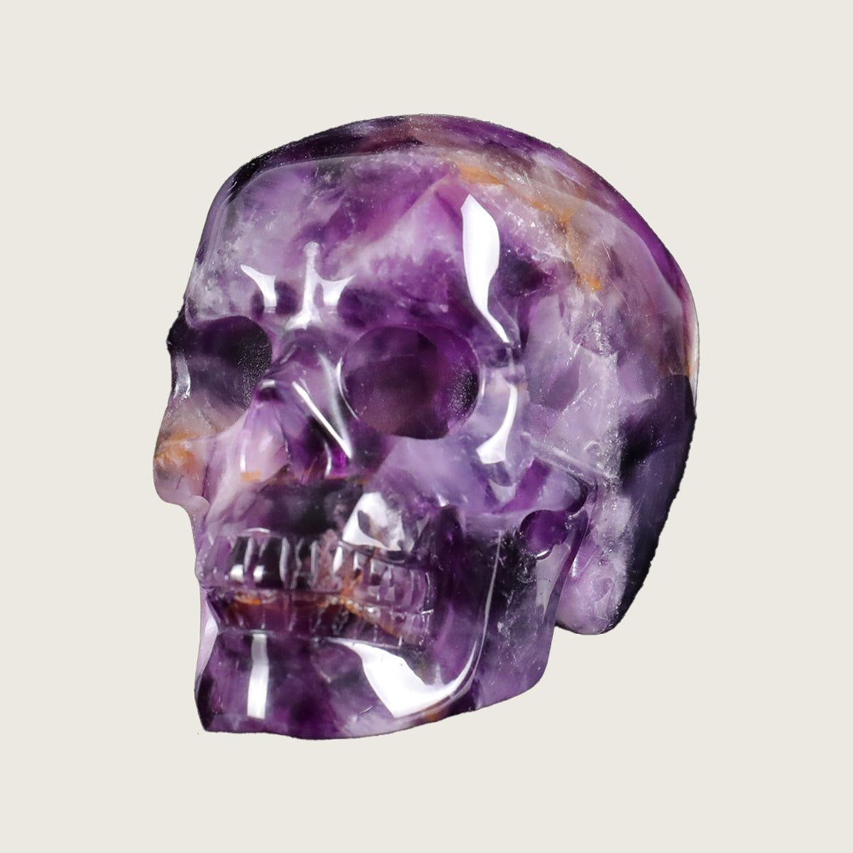 2.2" Amethyst Human Skull Carving  #SKH22019