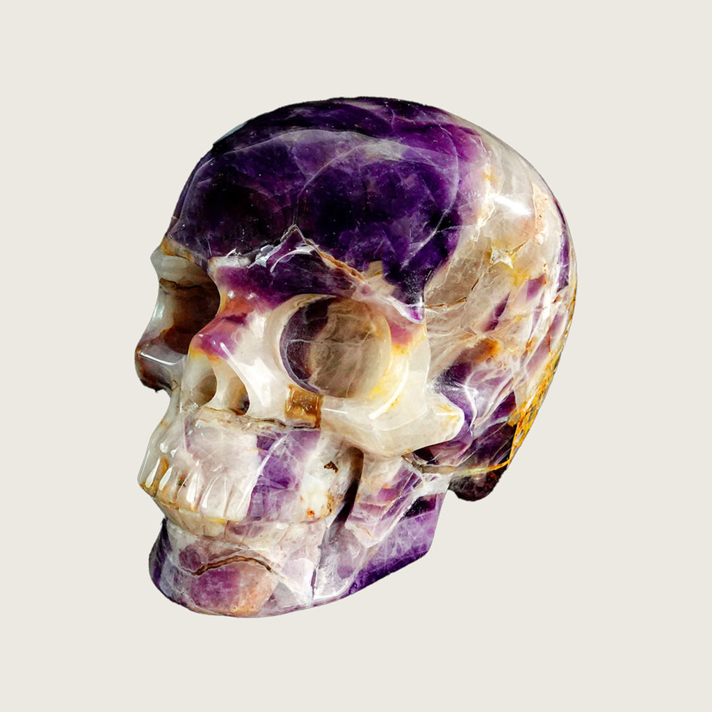 4.5" Dream Amethyst Crystal Skull Carving  #SKH45023