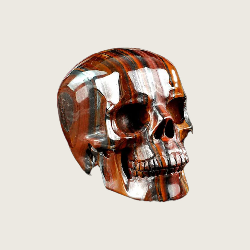 3.0" Tiger Iron Eye Agate Crystal Skull Carving  #SKH30087