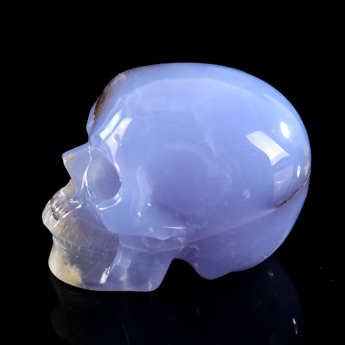 3.0" Blue Chalcedony Crystal Skull Carving  #SKH30105