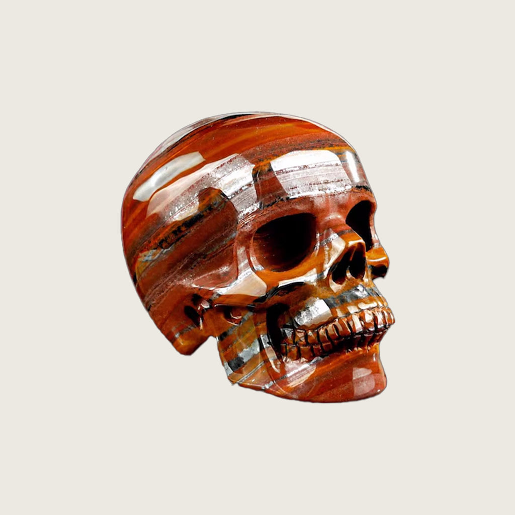 3.0" Tiger Iron Eye Agate Crystal Skull Carving  #SKH30089