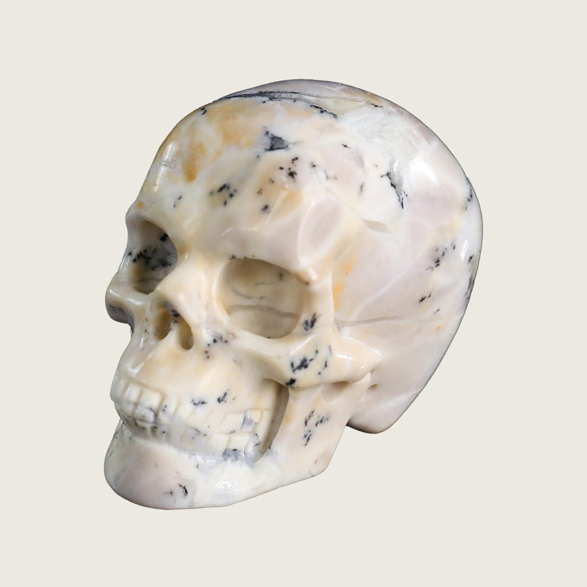 2.2" White Opal Crystal Skull Carving  #SKH22066