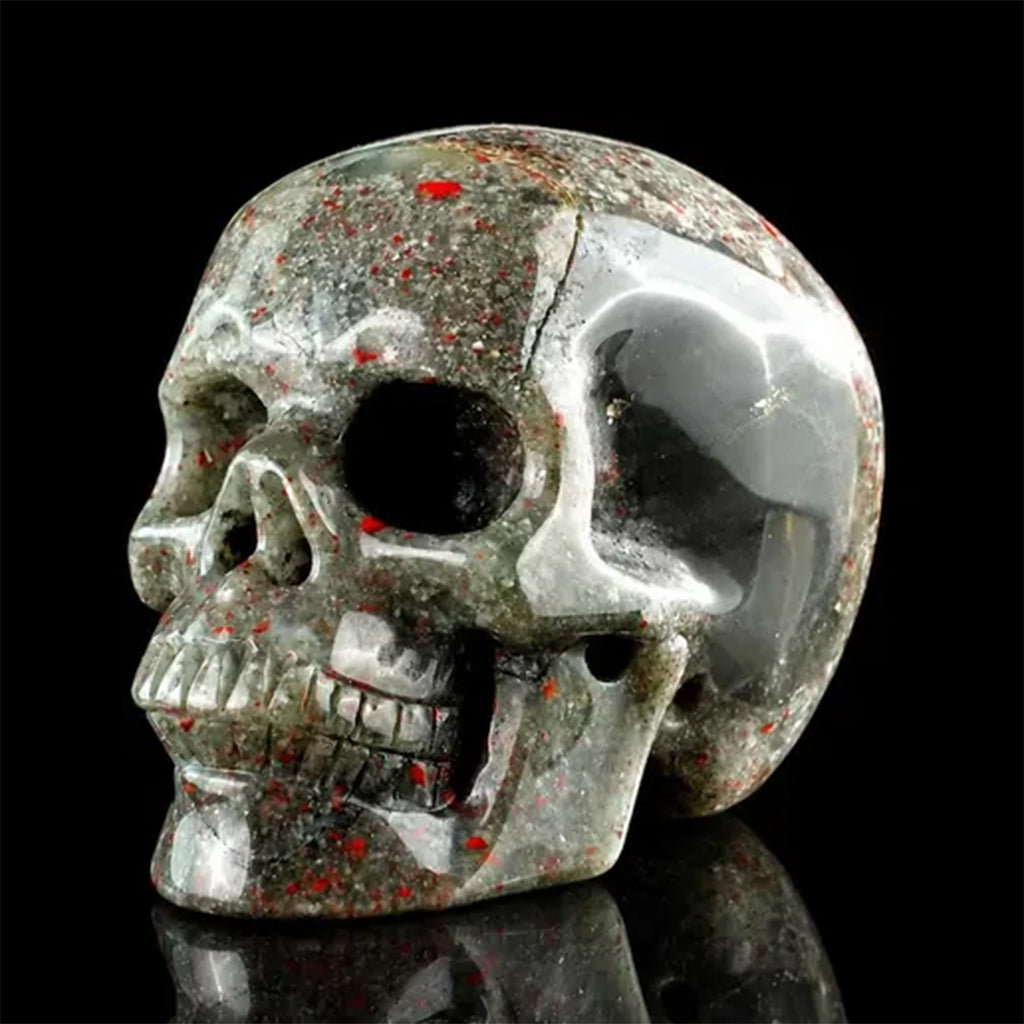 3.0" African Bloodstone Crystal Skull Carving  #SKH30118