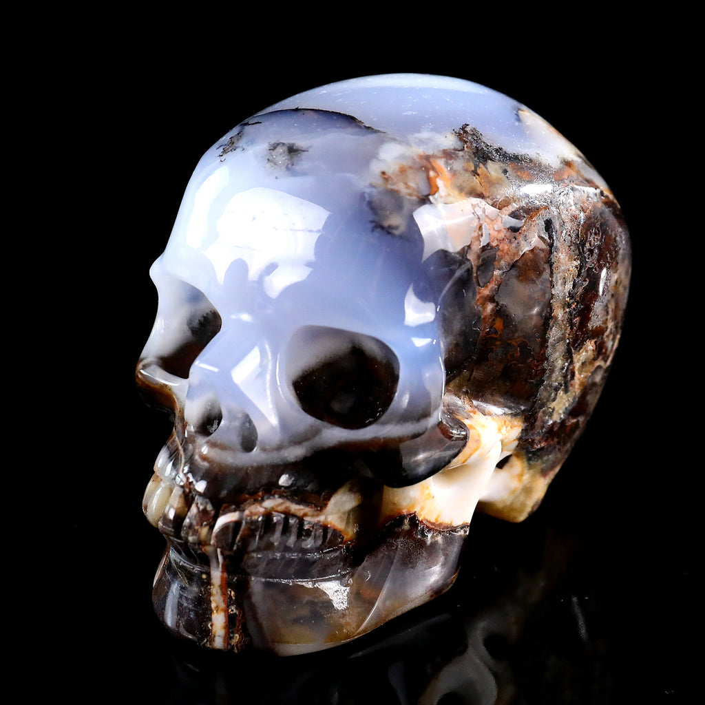 3.0" Blue Chalcedony Crystal Skull Carving  #SKH30106