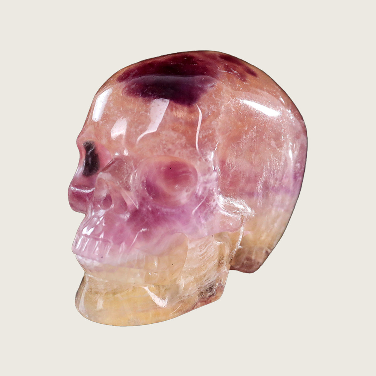 3.0" Fluorite Human Skull Carving  #SKH30011