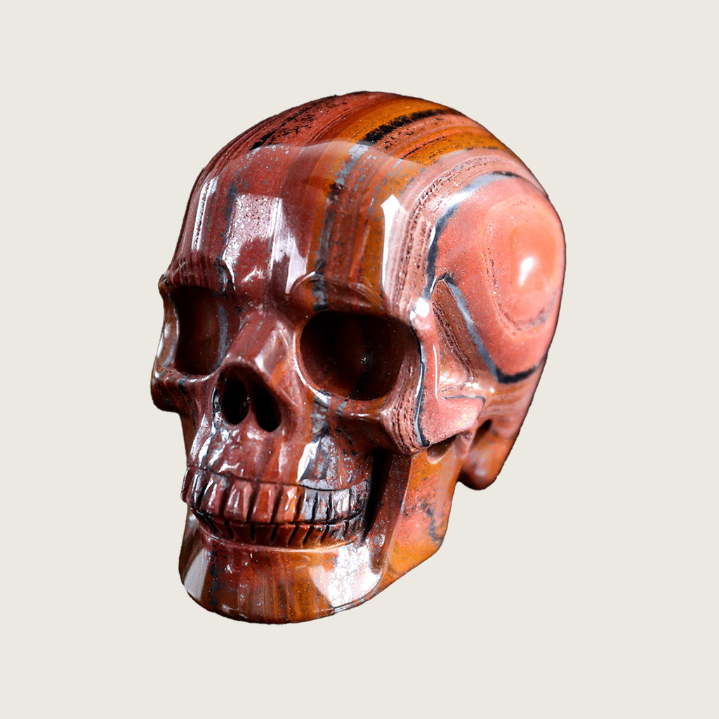 3.0" Tiger Iron Crystal Skull Carving  #SKHTI3001