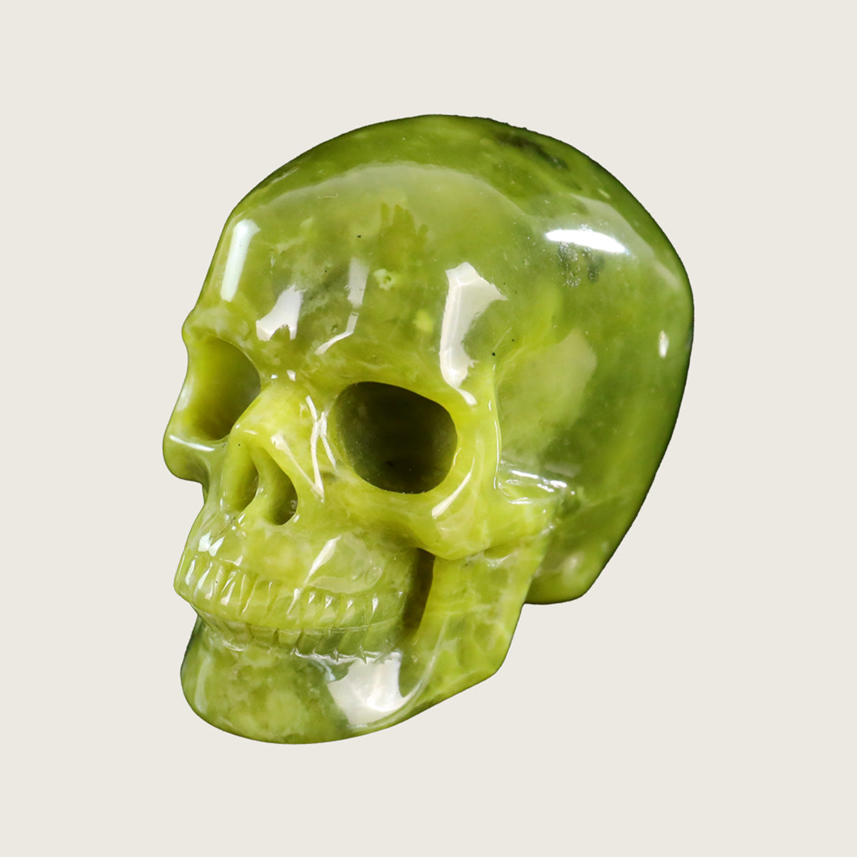 3.0" Xiuyan Jade Crystal Skull Carving  #SKH30067