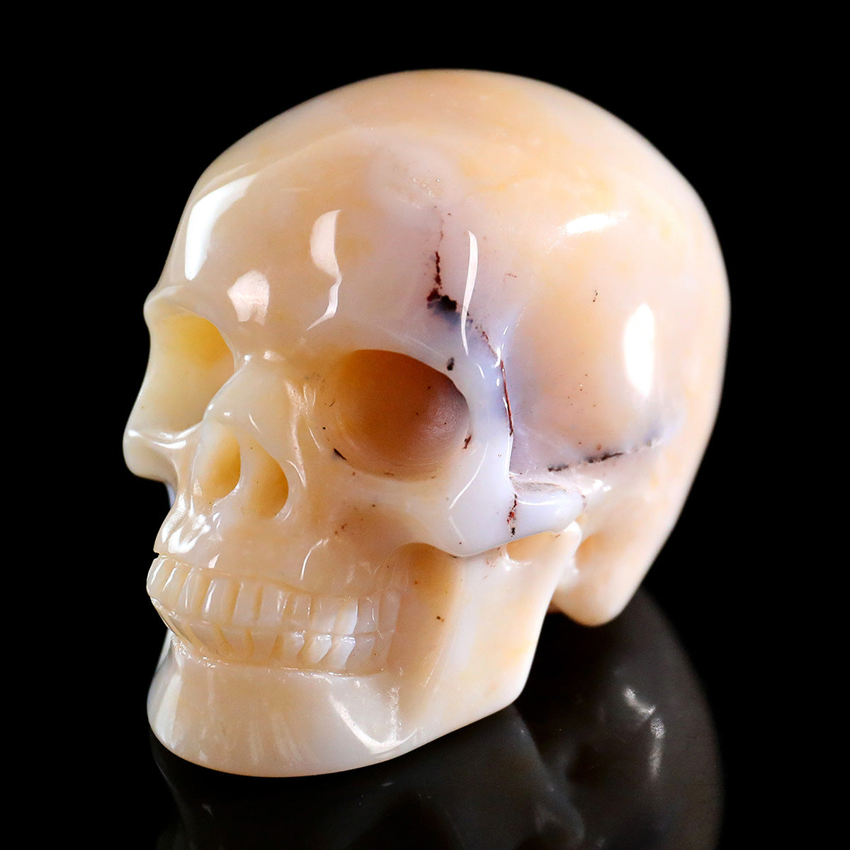 3.0" Agate Crystal Skull Carving  #SKH30116