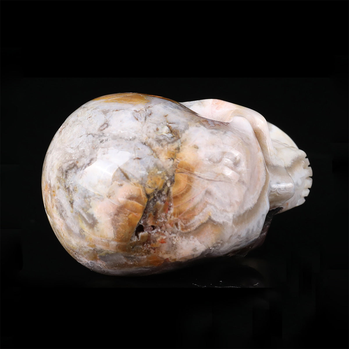 2.2" Red Lace Agate Crystal Skull Carving  #SKH22079