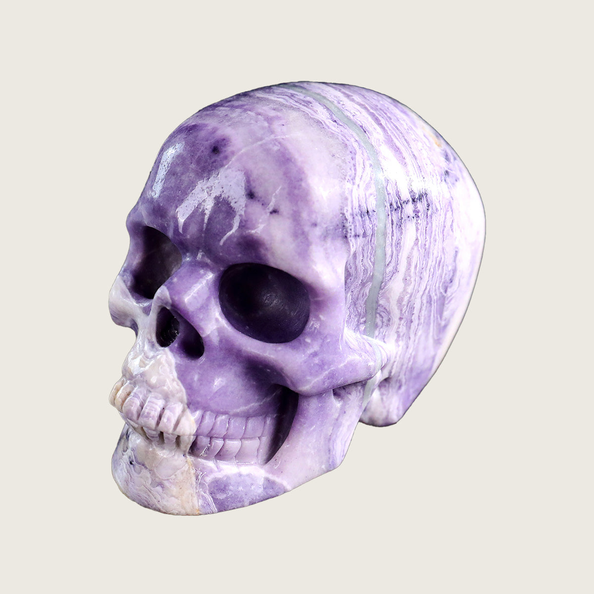 3.0" Purple Malachite Crystal Skull Carving  #SKHPM3001