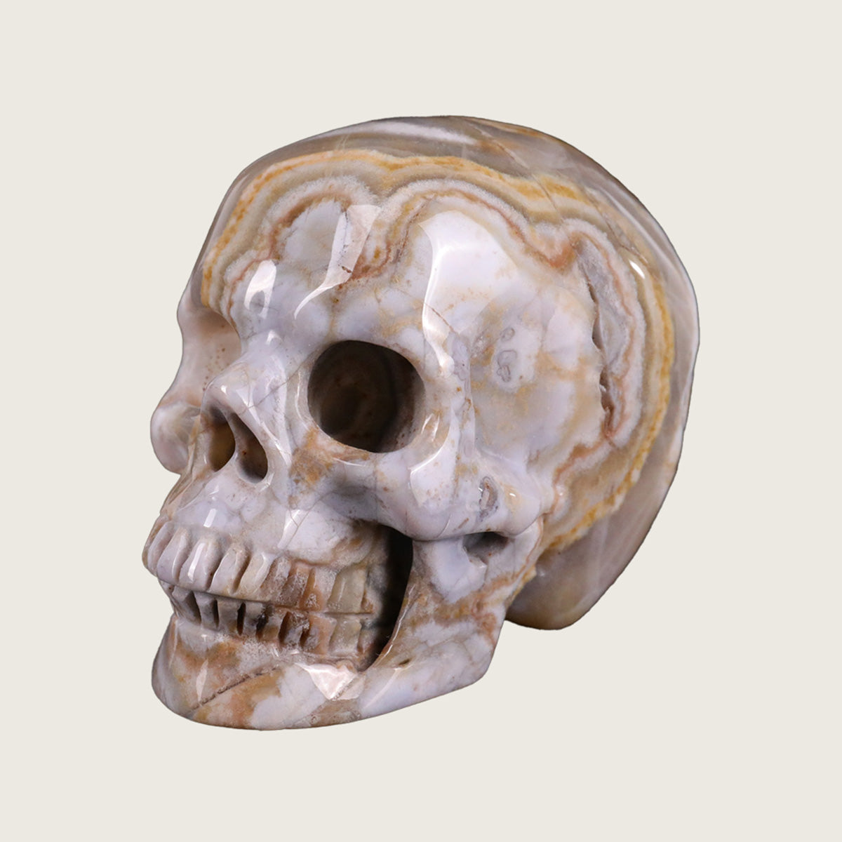2.2" Red Crazy Lace Agate Crystal Skull Carving  #SKH22035