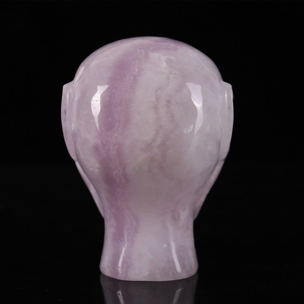 3.8" Rose Quartz Alien Skull Carving  #CSC0043