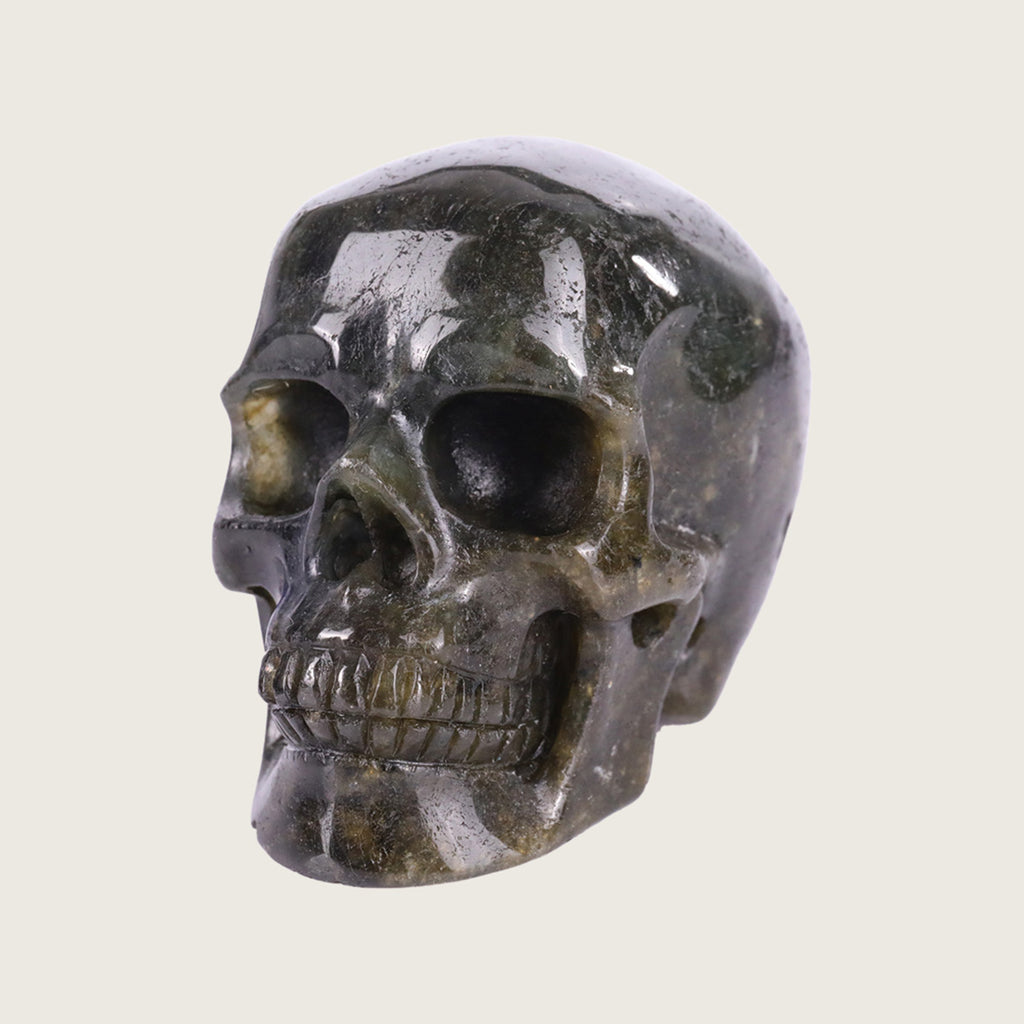 3.0" Blue Labradorite Human Skull Carving  #SKH30015
