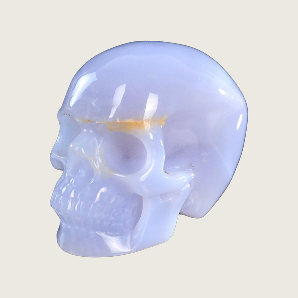 2.2" Blue Chalcedony Crystal Skull Carving  #SKH22046