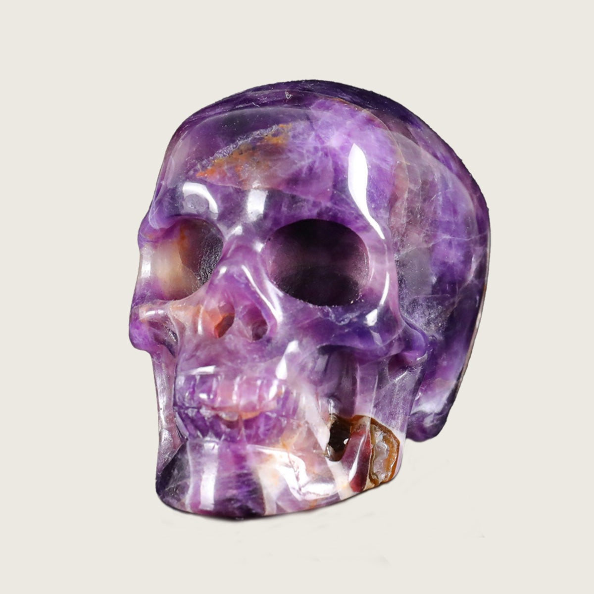 2.2" Amethyst Human Skull Carving  #SKH22020