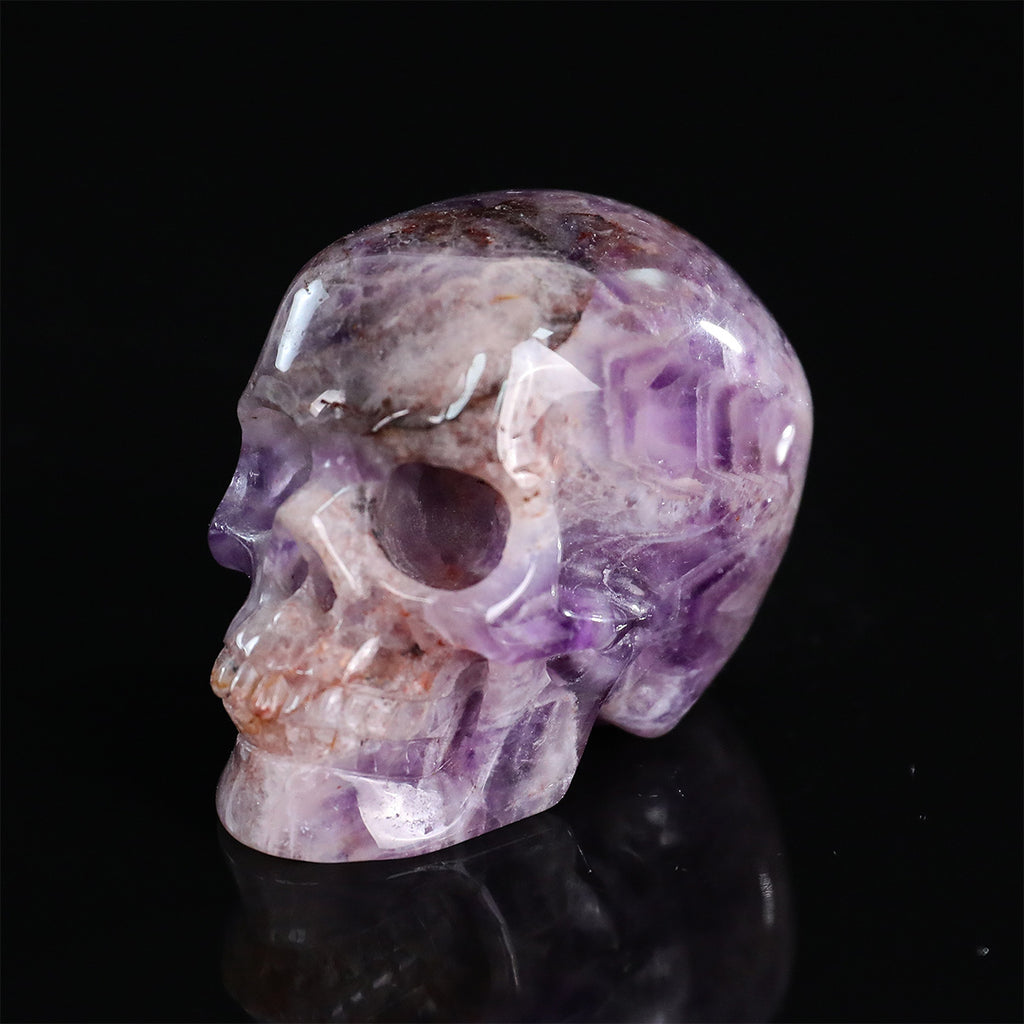 2.2" Amethyst Crystal Skull Carving  #SKH22070