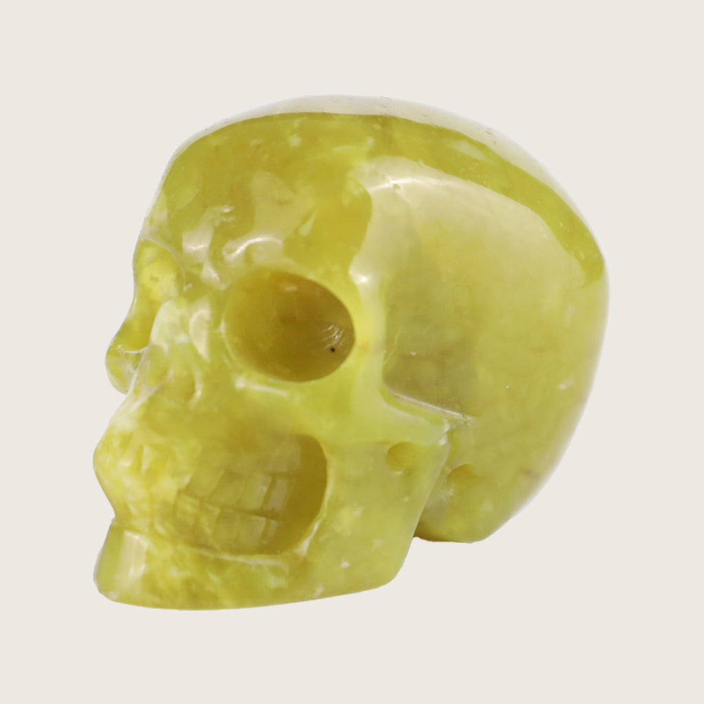 2.2" Xiuyan Jade Crystal Skull Carving  #SKH22055