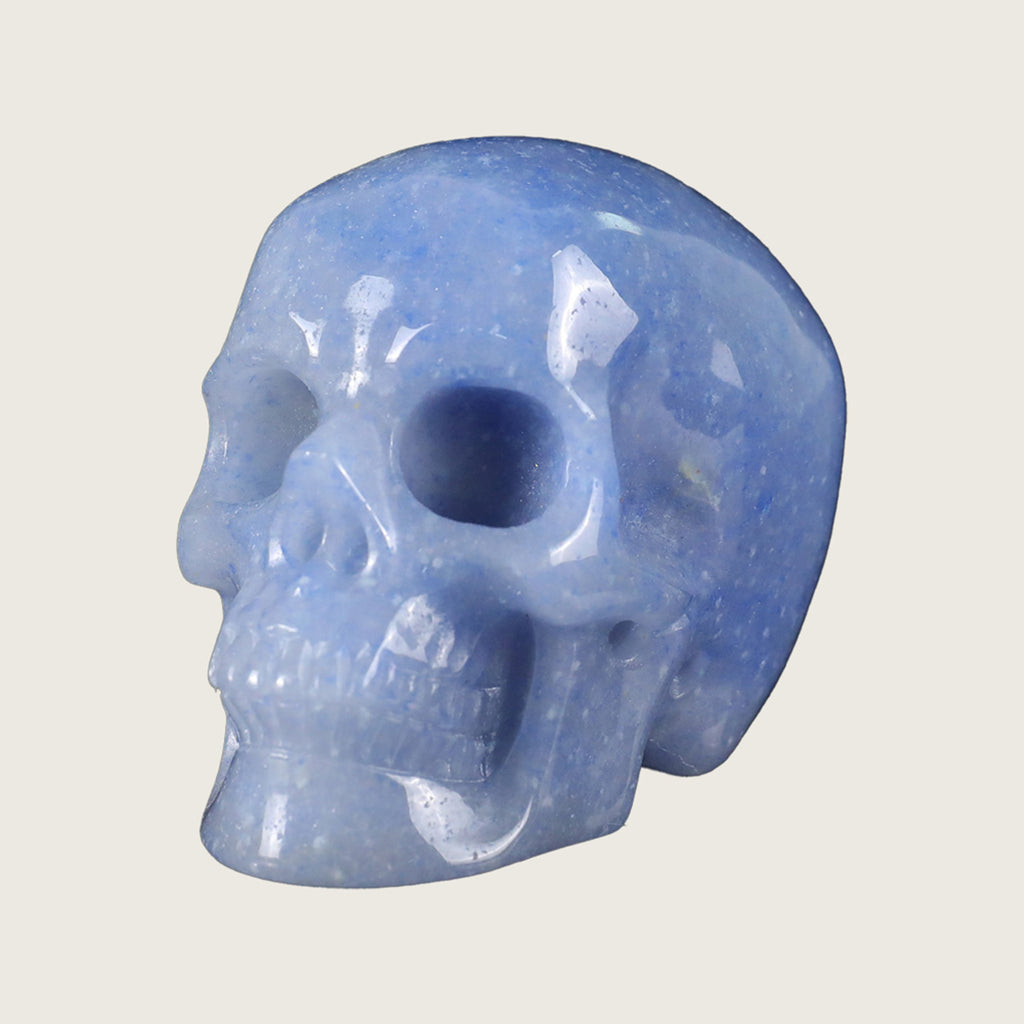 2.2" Blue Aventurine Crystal Skull Carving  #SKH22061