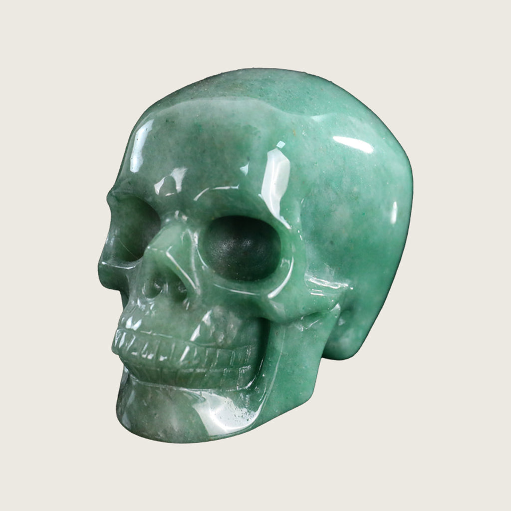 3.0" Green Aventurine Crystal Skull Carving  #SKH30056