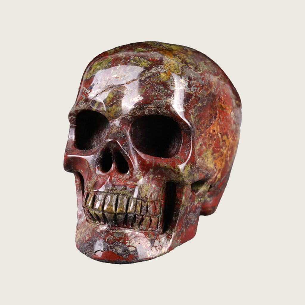 2.2" Dragon Blood Jasper Crystal Skull Carving  #SKH22051