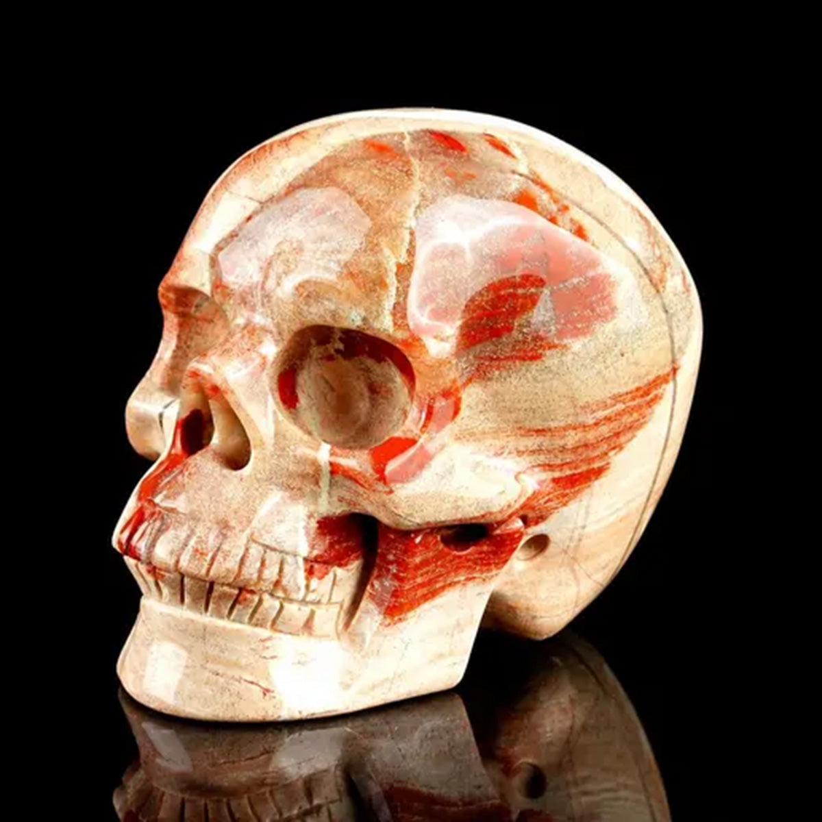 3.0" Red Jasper Crystal Skull Carving  #SKH30121