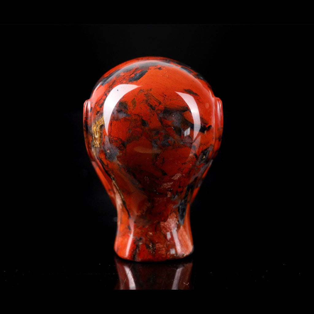 2.0" Red Jasper Alien Skull Carving  #CSC0031