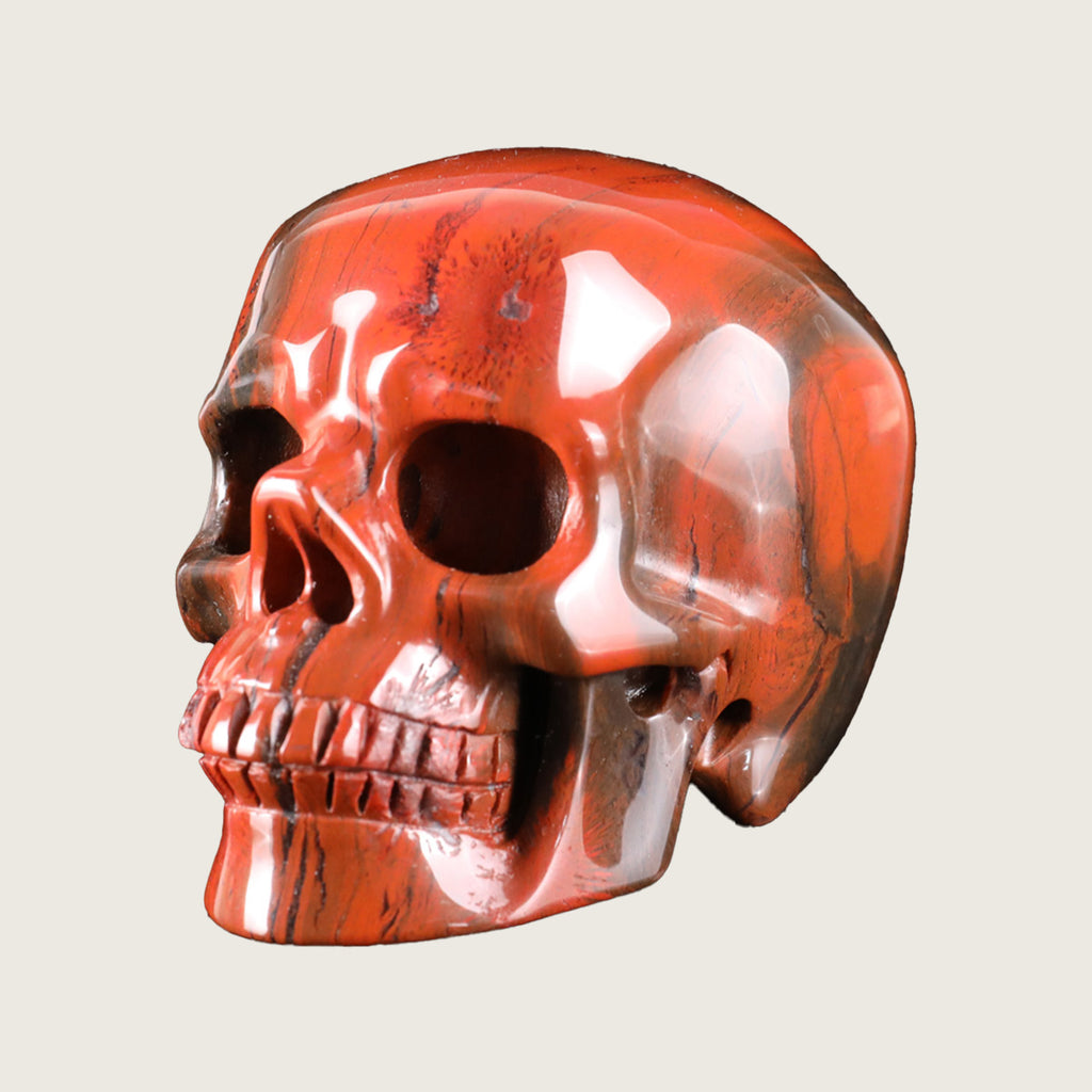 3.0" Red Jasper Crystal Skull Carving  #SKH30075