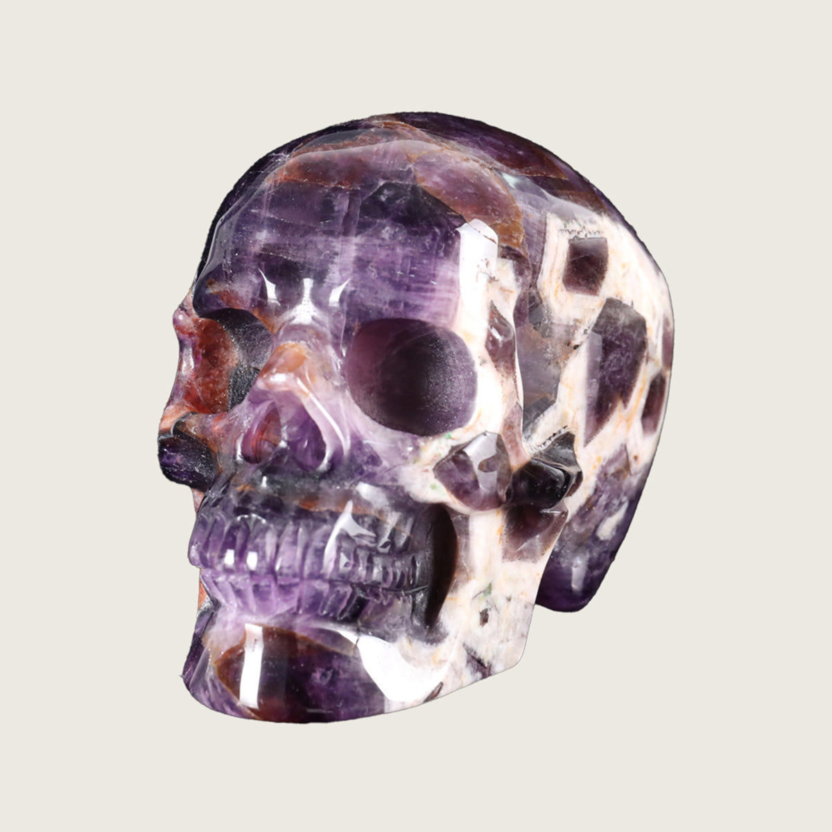 3.0" Dream Amethyst Crystal Skull Carving  #SKH30044