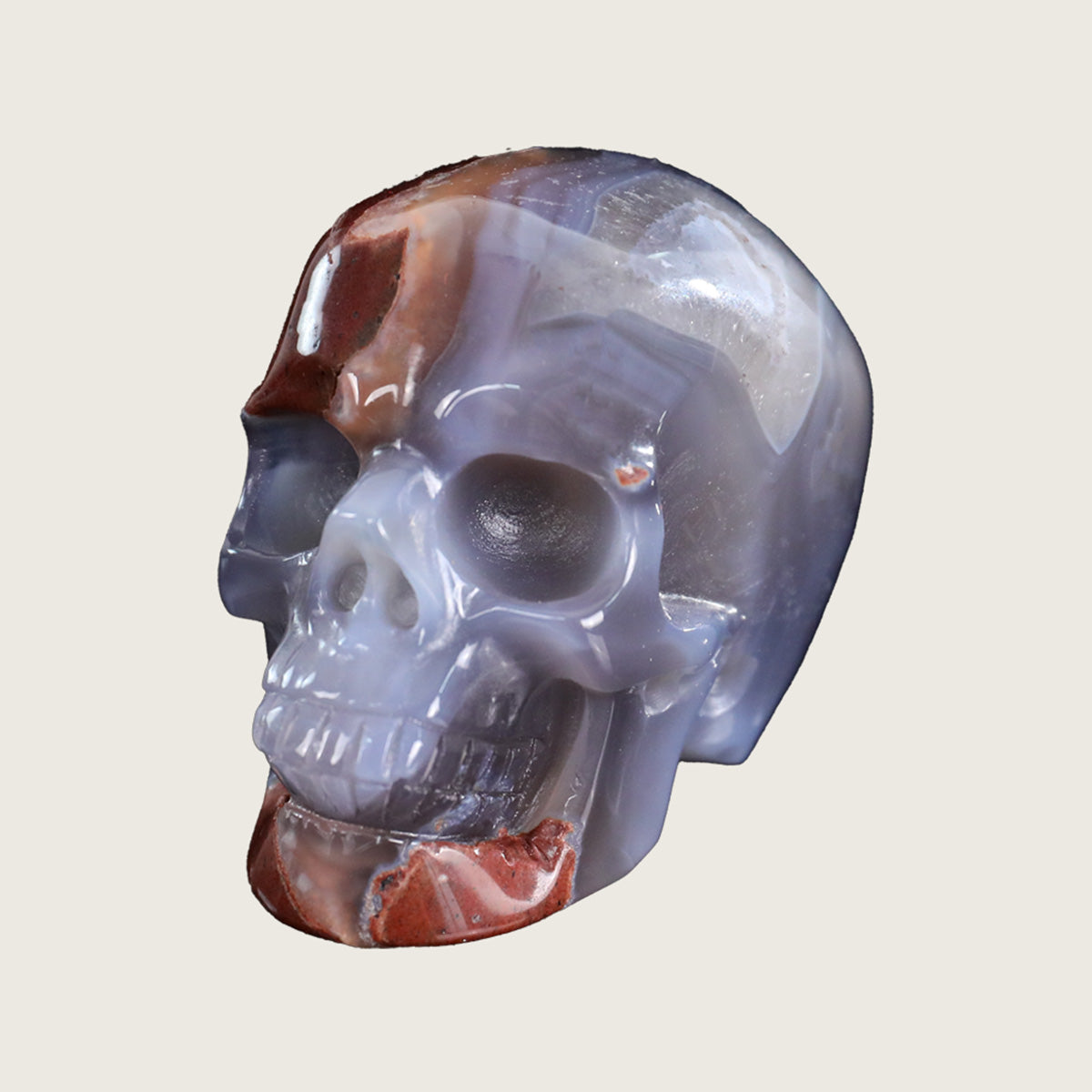 3.0" Hot Lava Agate Crystal Skull Carving  #SKH30046
