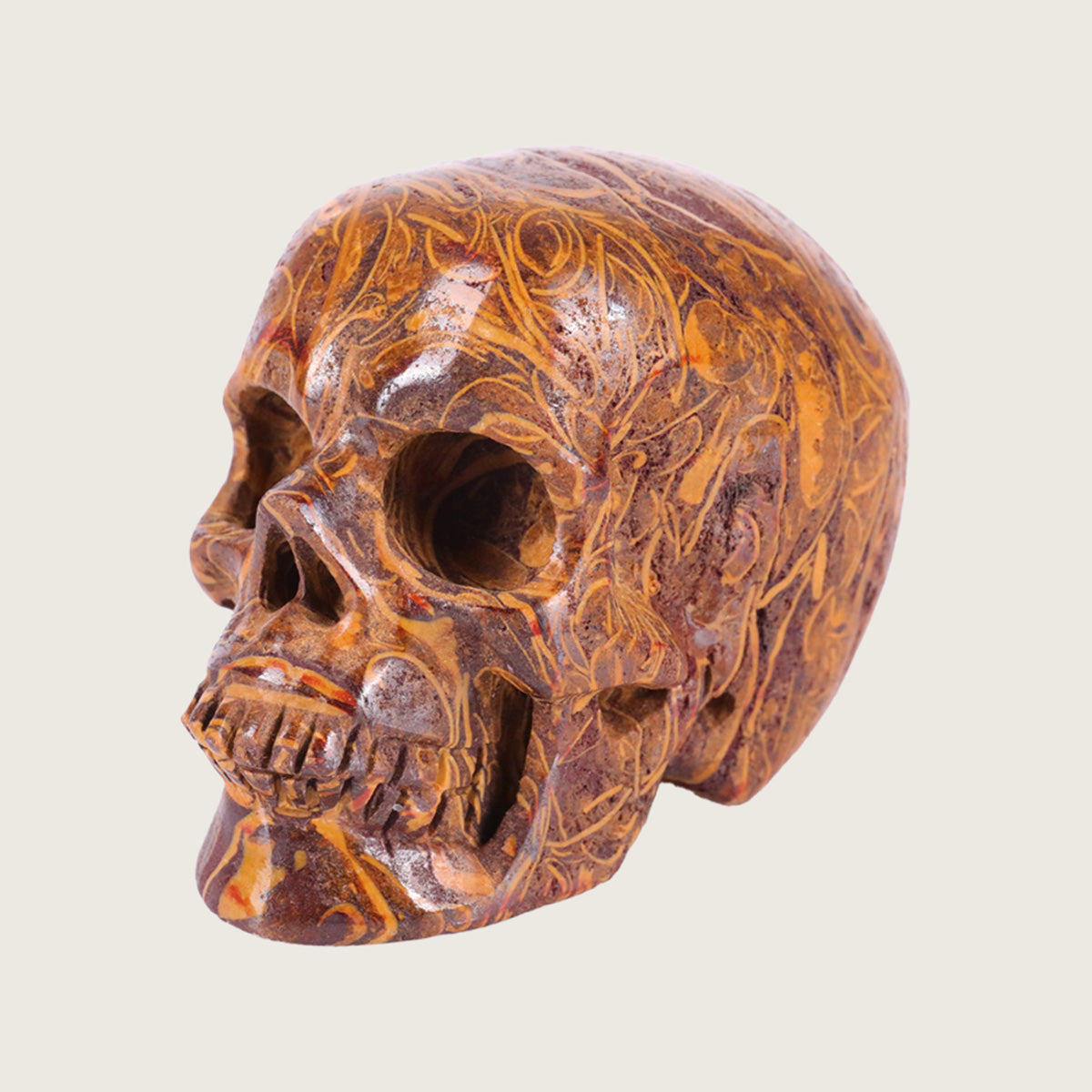 2.2" Elephant Skin Jasper Crystal Skull Carving  #SKH22031
