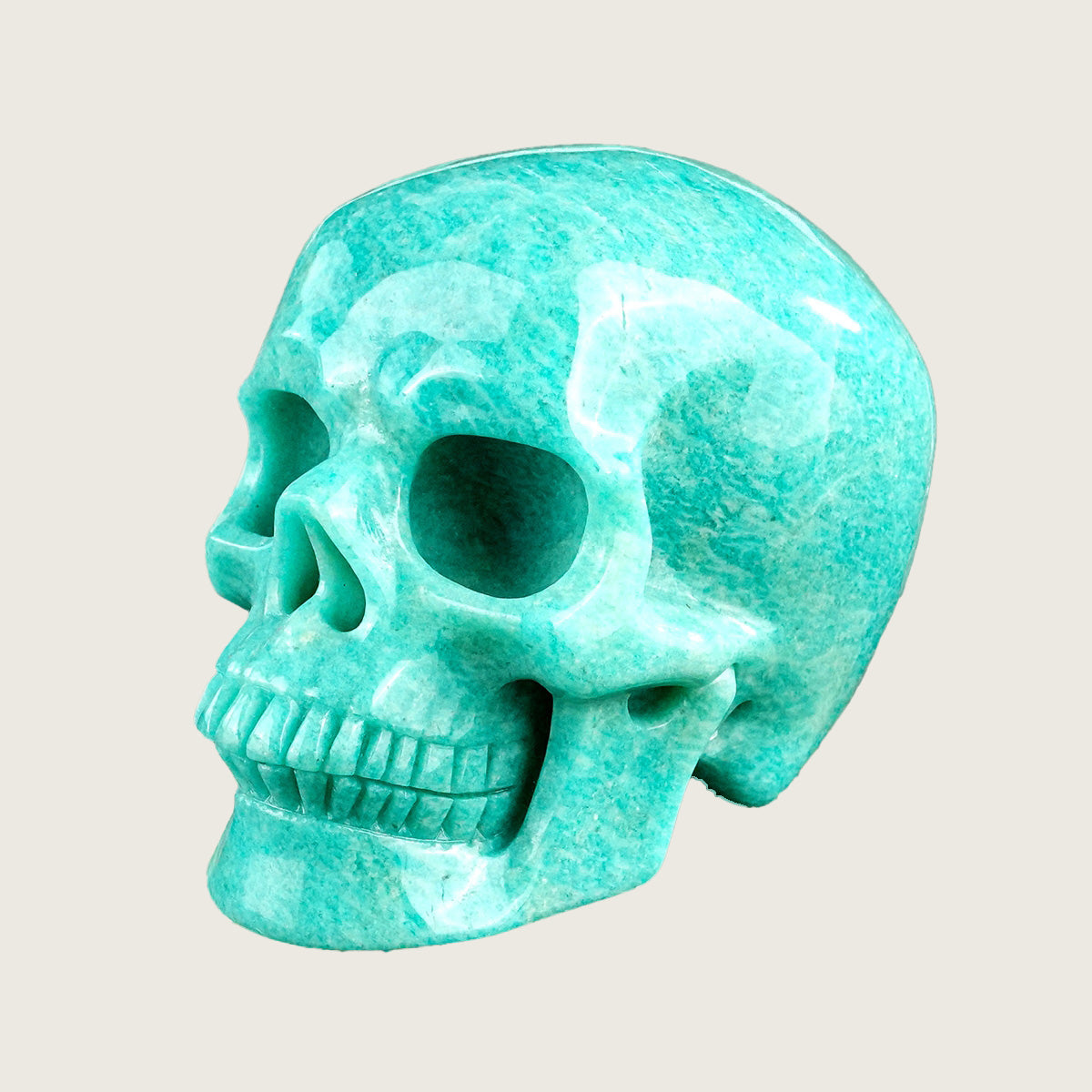4.5" Amazonite Crystal Skull Carving  #SKHAA4501