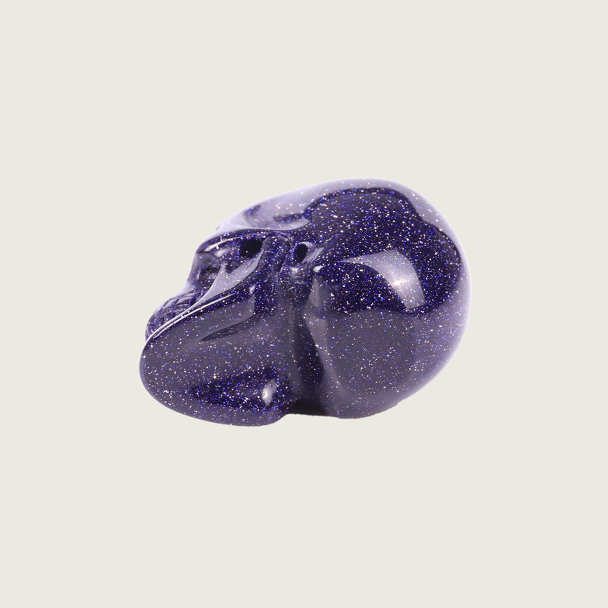 1.1" Blue Goldstone Skull Pendant Carving  #CSC0022