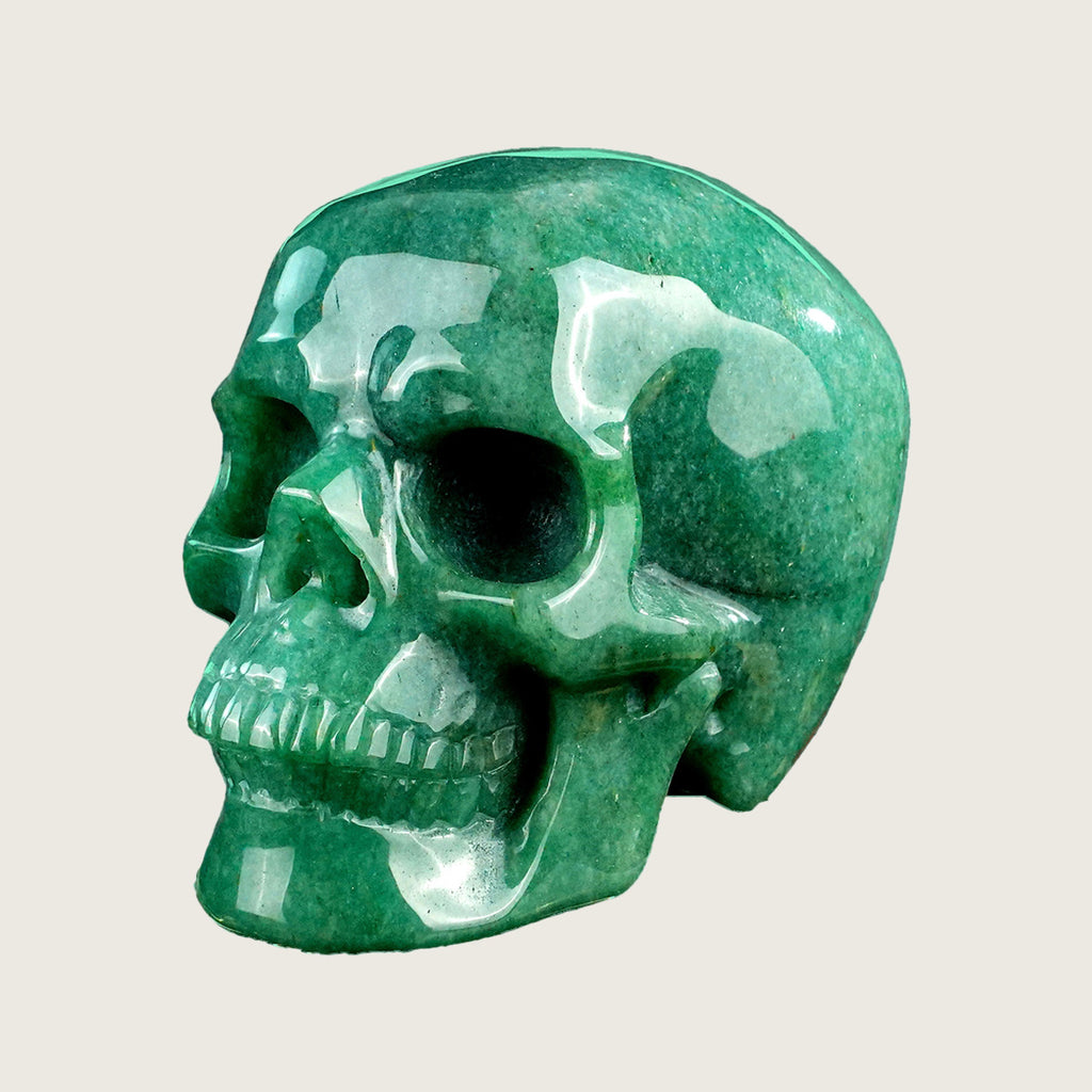 4.5" Green Aventurine Crystal Skull Carving  #SKHGA4501