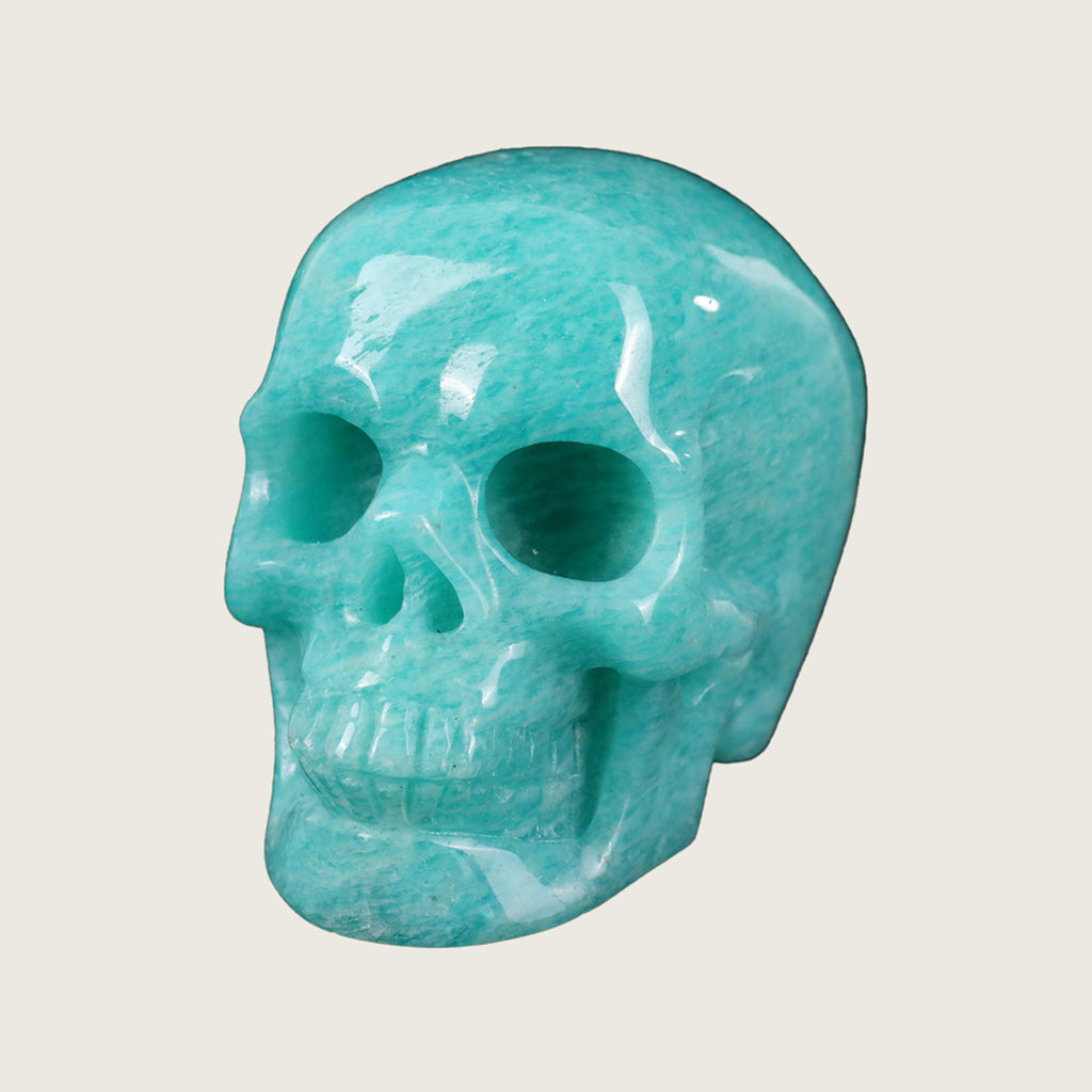 2.2" Amazonite Crystal Skull Carving  #SKH22034