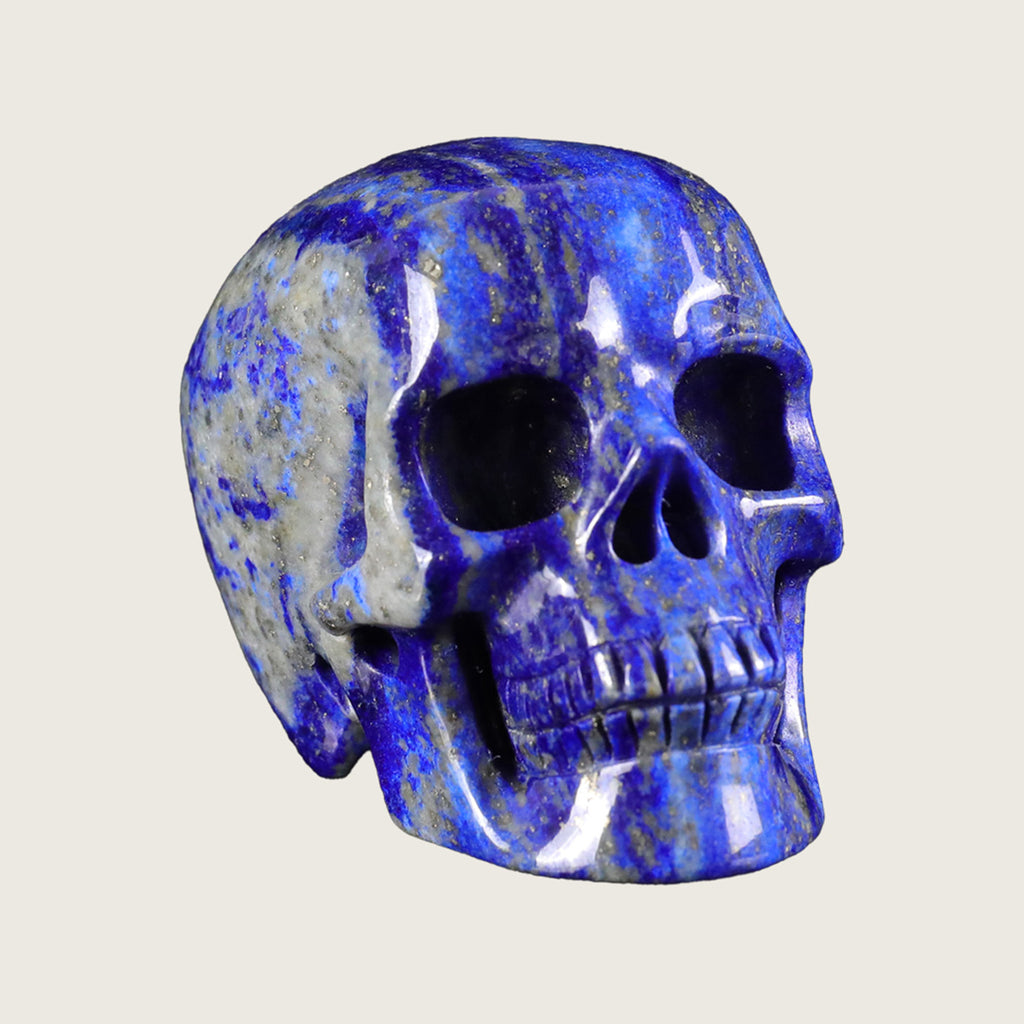 2.2" Lapis Lazuli Human Skull Carving  #SKH22018