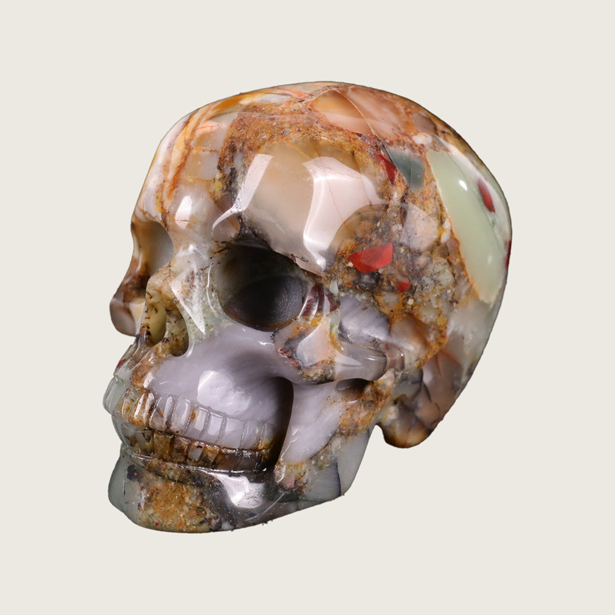 2.2" African Bloodstone Crystal Skull Carving  #SKH22036