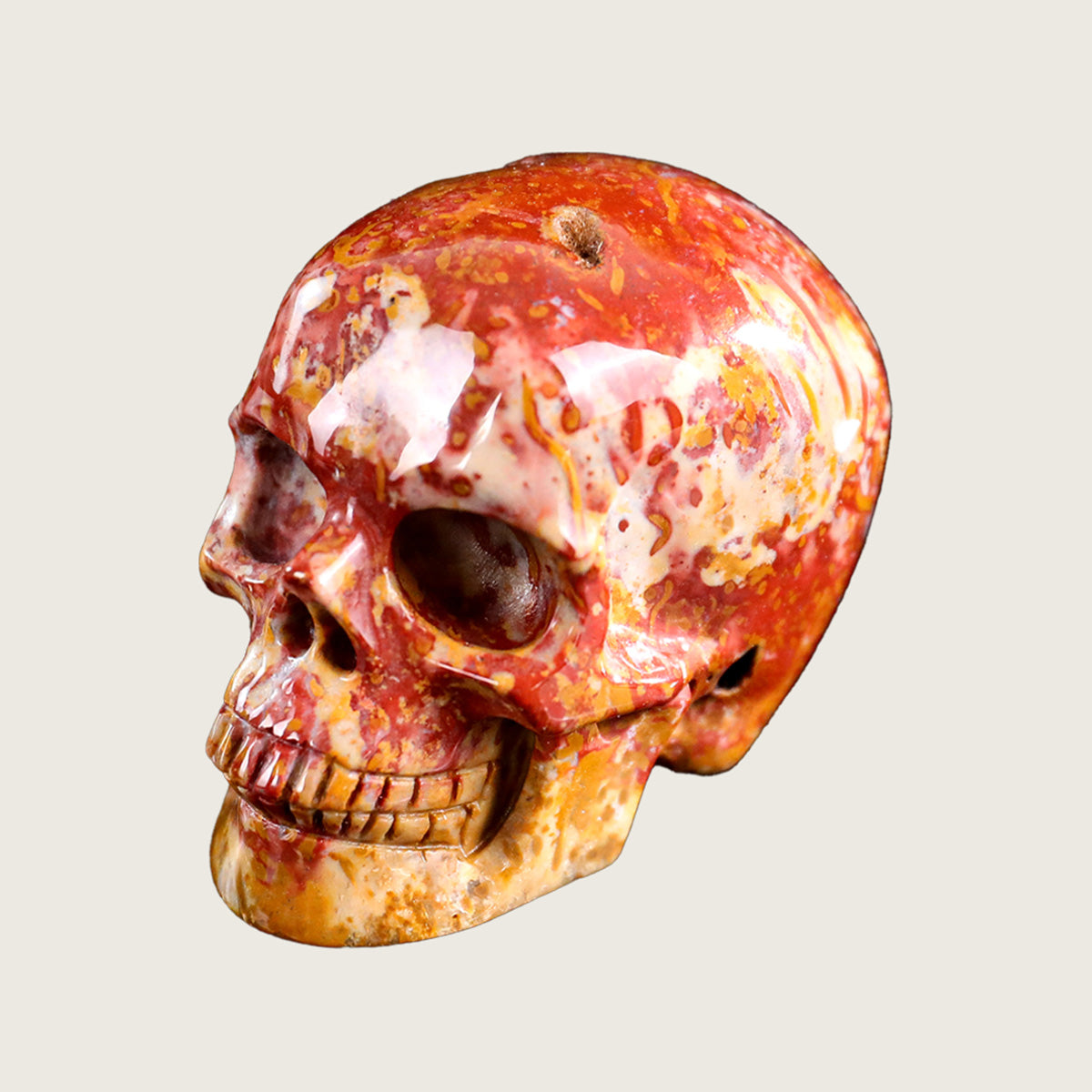 2.2" Agatized Coral Crystal Skull Carving  #SKH22043