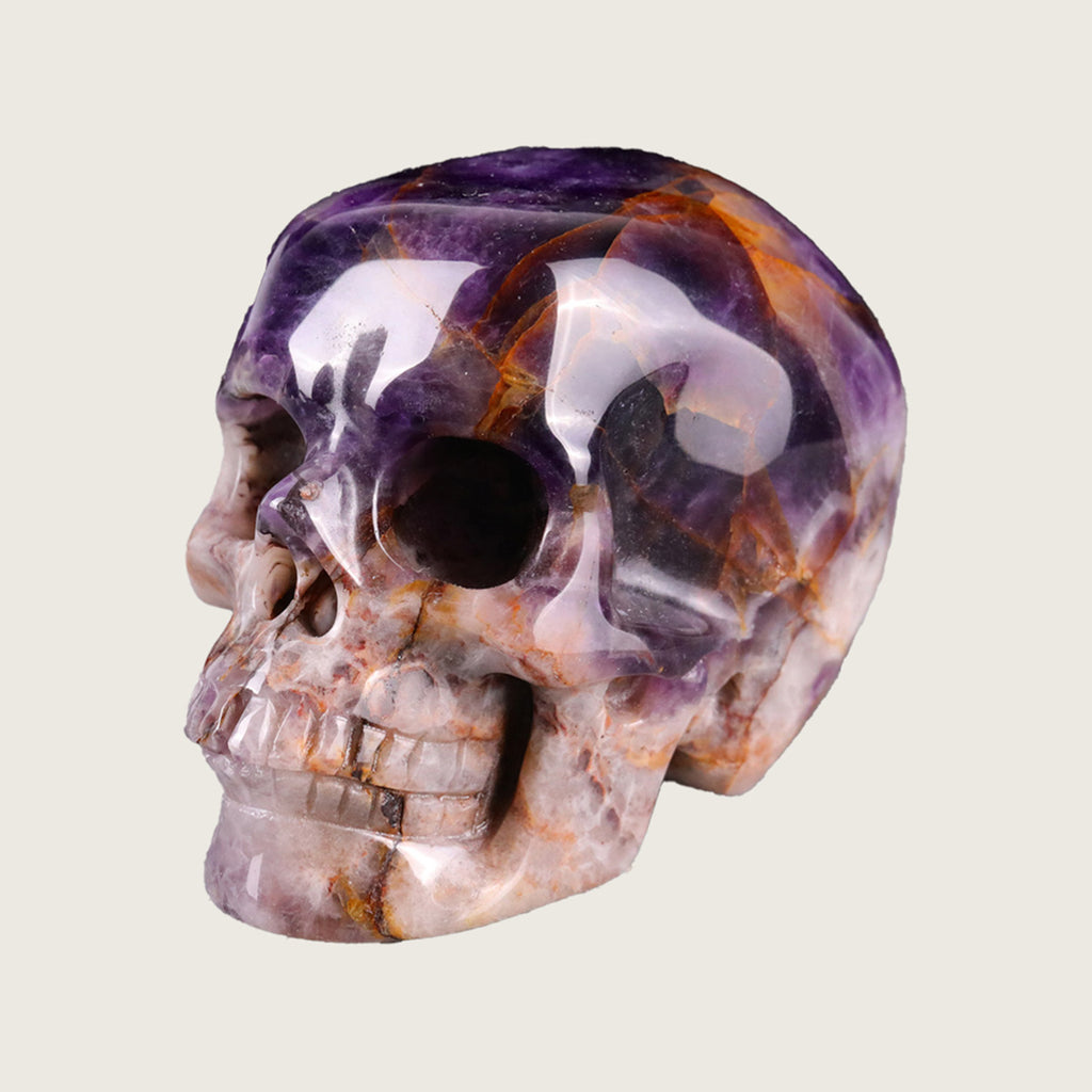 2.2" Amethyst Crystal Skull Carving  #SKH22024