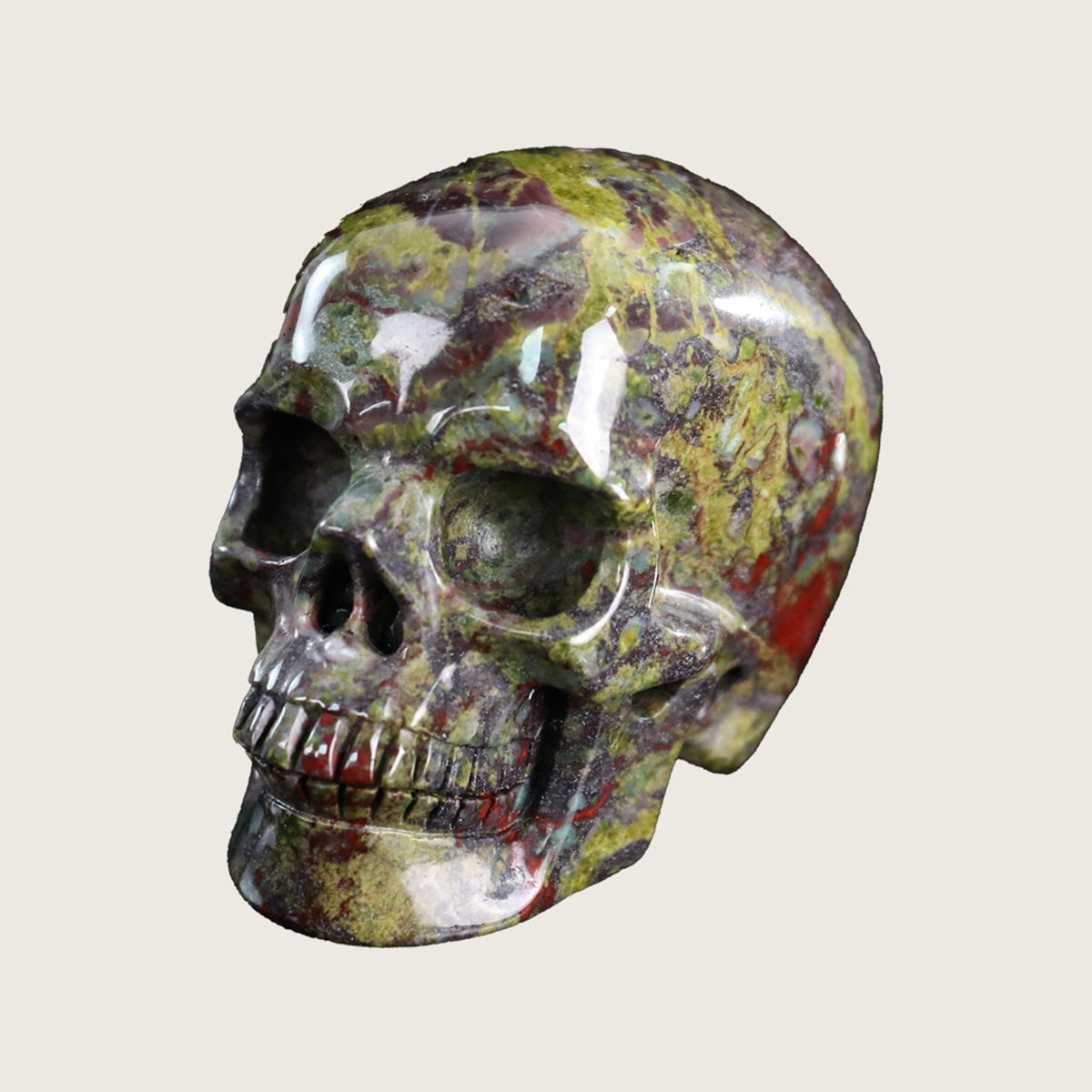 3.0" Dragon Blood Jasper Crystal Skull Carving  #SKH30054
