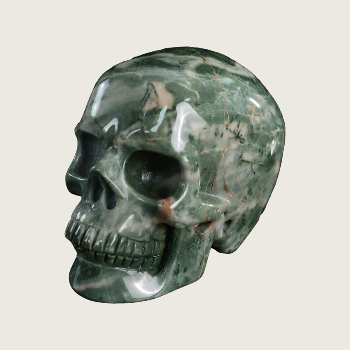 3.0" Nine Dragon Jade Crystal Skull Carving  #SKH30062