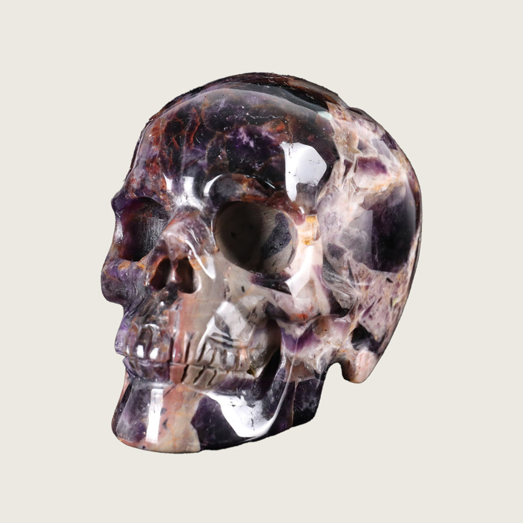 3.0" Dream Amethyst Crystal Skull Carving  #SKH30035