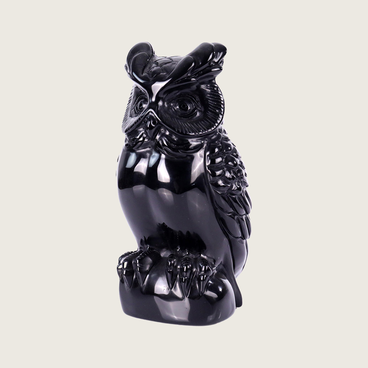 2.8" Black Obsidian Owl Carving  #CTC0052