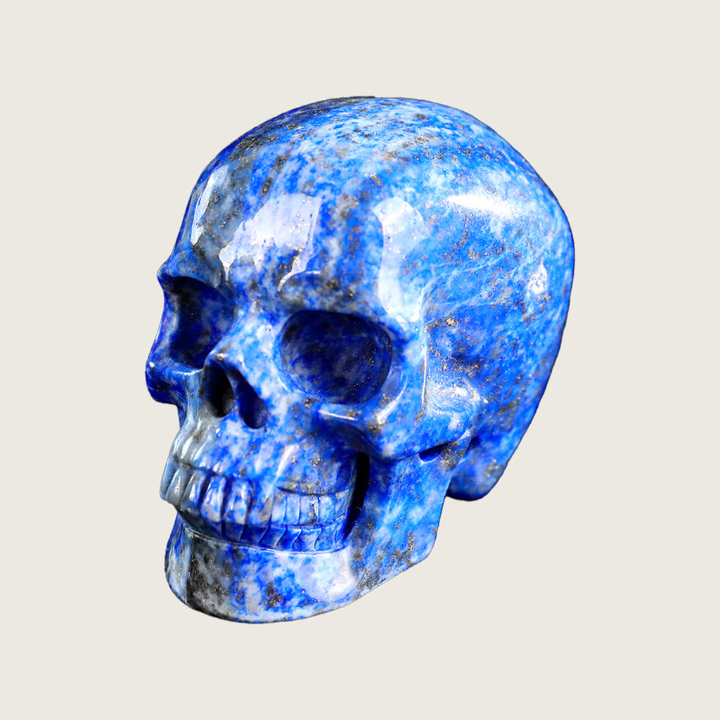 3.0" Lapis Lazuli Human Skull Carving  #SKH30003