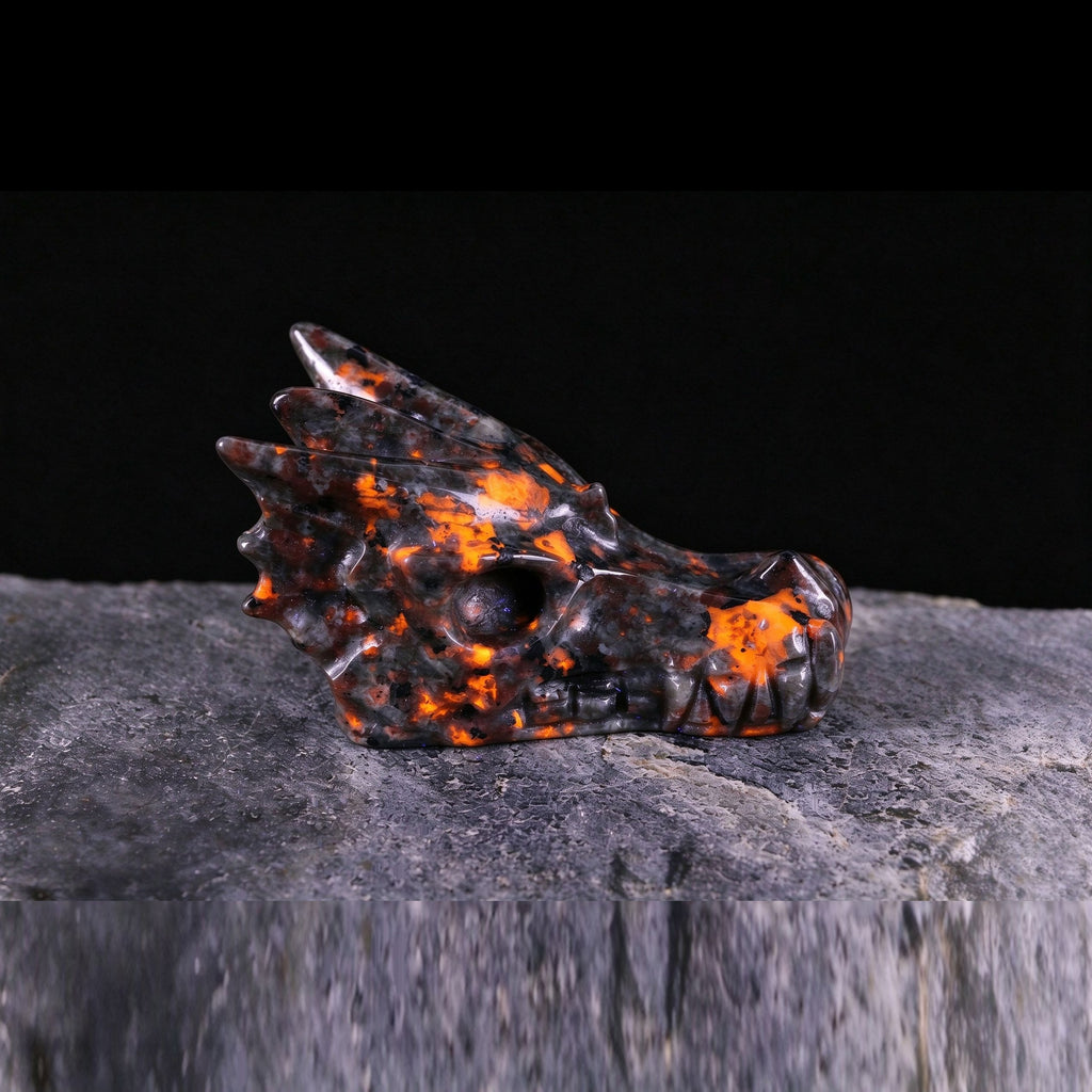 2.5" Yooperlite Dragon Skull Carving  #CSC0028